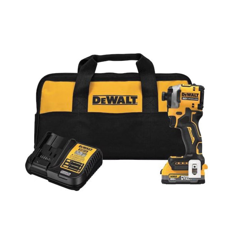 DeWALT DCF850E1 Cordless Impact Driver Kit, Tool/Kit: Kit, 1825 in-lb, 0 to 3800 ipm, 20 V, 3250 rpm Speed, 4 in OAL