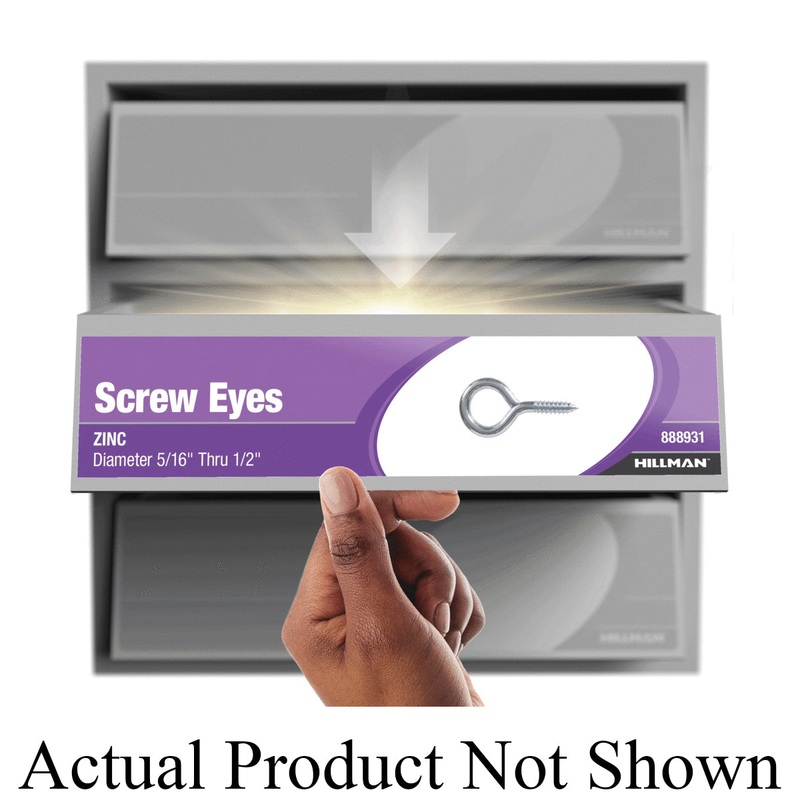 HARDWARE ESSENTIALS 321156 Exterior Lag Thread Eye Screw, Imperial, 3/8 in Eye ID, 3-1/4 in L, Steel, Zinc-Plated