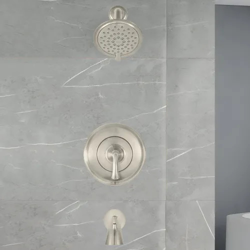 American Standard Patience Brushed Nickel Tub/Shower Trim Kit, 1.8 GPM, WaterSense - TU106508.295