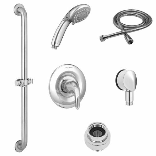 American Standard Polished Chrome Commercial Shower System Trim Kit with 3-Function Hand Shower, 36in Slide Bar - TU662SG221.002