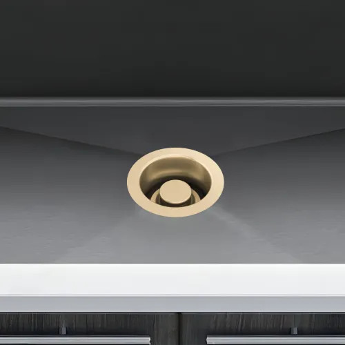 Brizo 4-1/2" Kitchen Sink Disposal Flange with Stopper, Brilliance Luxe Gold - 69072-GL