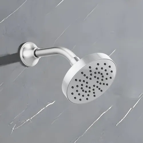 Brizo Essential 5" Wall-Mount Showerhead, Round, Single-Function, Touch-Clean, 2.5 GPM, Polished Chrome - 82392-PC-2.5