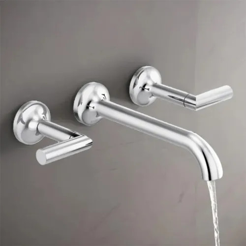 Brizo Odin Two-Handle Bathroom Faucet, Less Handles and Drain, Wall-Mount, 1.5 GPM, Polished Chrome - T65875LF-PCLHP