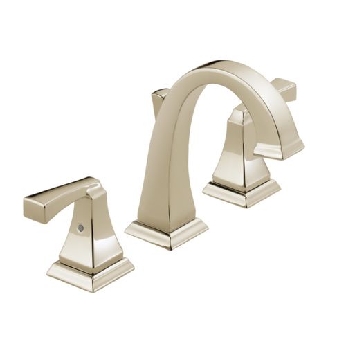 Delta Dryden Polished Nickel Lavatory Faucet for 4" to 16" Centers, Metal Pop-Up, 1.2 GPM, Two-Handle, DIAMOND Seal, Lever Handles - 3551-PNMPU-DST