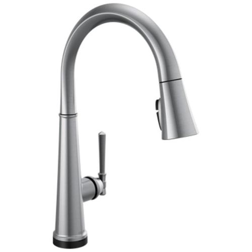Delta Emmeline Touch2O Single Handle Pull-Down Kitchen Faucet, Lumicoat Arctic Stainless - 9182T-AR-PR-DST