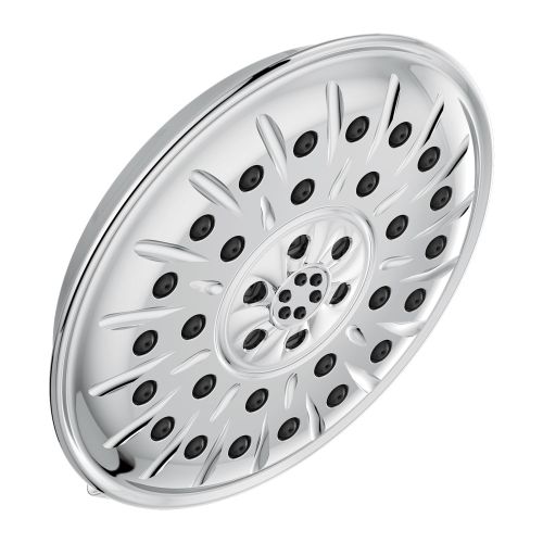 Delta Four-Setting Touch-Clean 8-1/4in Round Shower Head, WaterSense, H2Okinetic UltraSoak and PowerDrench Sprays, 1.75 GPM, Chrome - 52487