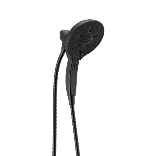 Delta In2ition H2Okinetic Three-Setting Touch-Clean Two-In-One Shower Head with Hand Shower, Magnatite Docking, 1.75 GPM, Matte Black - 58620-BL-PK