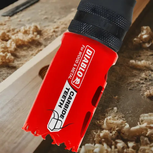 Diablo 1-1/2" Carbide Teeth Hole Saw, Diablo Mandrel, for Wood and Metal - DHS1500CT 