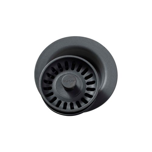 Elkay Polymer 3-1/2" Disposer Flange with Removable Basket Strainer and Rubber Stopper Charcoal - LKQD35CH