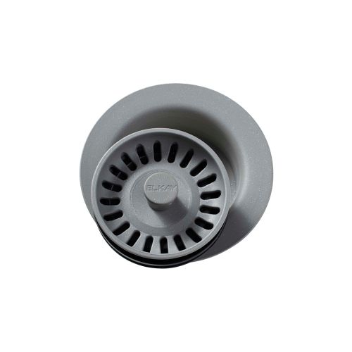 Elkay Polymer 3-1/2" Disposer Flange with Removable Basket Strainer and Rubber Stopper Greystone - LKQD35GS