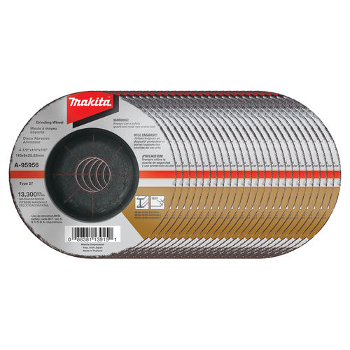 Makita 25-Pack 41/2" x 1/4" x 7/8" INOX Grinding Wheel, 36 Grit - A-95956-25