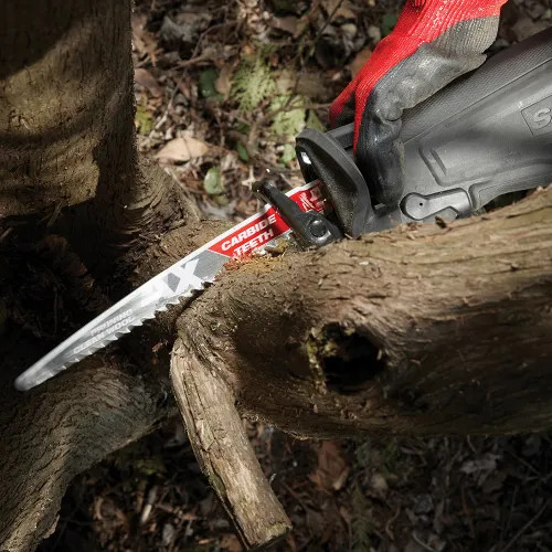 Milwaukee 3-Pack 6" x 3 TPI AX SAWZALL Wood-Cutting Reciprocating Saw Blades with Carbide Teeth for Pruning - 48-00-5331
