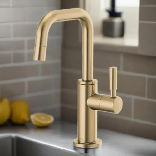 Brizo Jason Wu Single-Handle Cold Water Beverage Faucet with Square Spout, 1.5 GPM, Brilliance Luxe Gold - 61365LF-C-GL