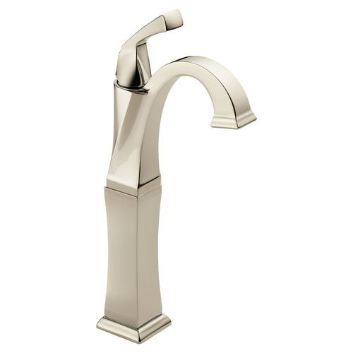 Delta Dryden Polished Nickel Vessel Lavatory Faucet with 5" Riser, Less Drain, 1.2 GPM, Single-Handle, DIAMOND Seal, Lever Handle - 751-PN-DST
