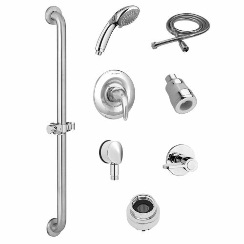 American Standard Commercial Shower System Trim Kit w/ 3-Function Hand Shower, FloWise Showerhead, Polished Chrome - TU662SG213.002