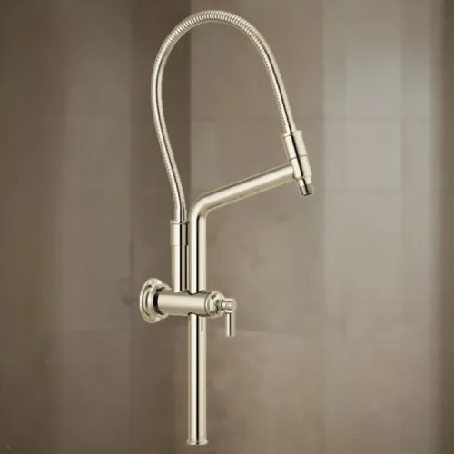 Brizo Essential 10-7/16" Slide Bar Shower Arm And Flange, Brilliance Polished Nickel - 81376-PN