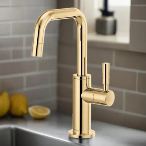 Brizo Jason Wu Single-Handle Cold Water Beverage Faucet with Square Spout, 1.5 GPM, Brilliance Polished Gold - 61365LF-C-PG