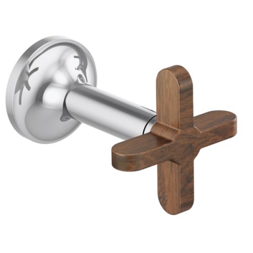 Brizo Wood-Cross Handle Kit for Odin Bath Collection Wall-Mount Lavatory Faucets, Polished Chrome - HX5875-PCWD
