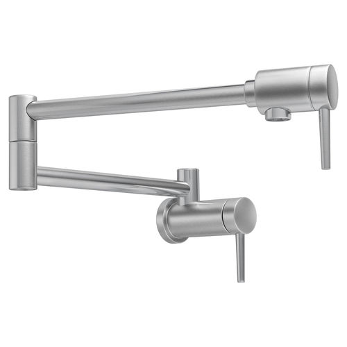 Delta Contemporary Wall-Mount Pot Filler Faucet, Arctic Stainless - 1165LF-AR