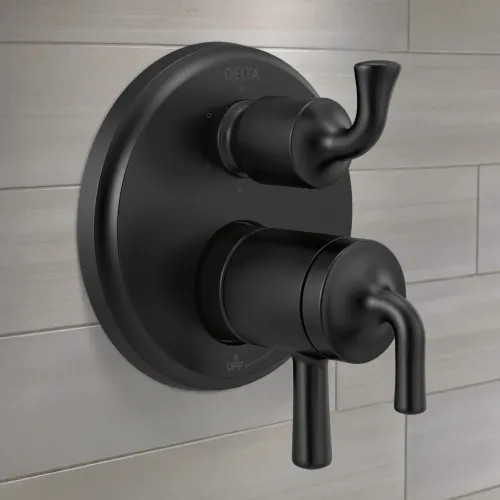 Delta Kayra Monitor 17 Series Valve Trim w/ 6-Function Diverter, Two-Lever Handles, Matte Black - T27933-BL