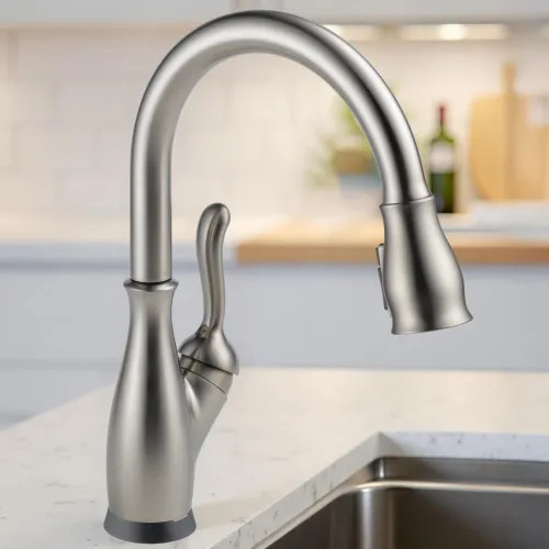 Delta Leland VoiceIQ Pull-Down Kitchen Faucet With Touch2O, Single Handle, ShieldSpray, DIAMOND Seal, Spotshield Stainless - 9178TV-SP-DST