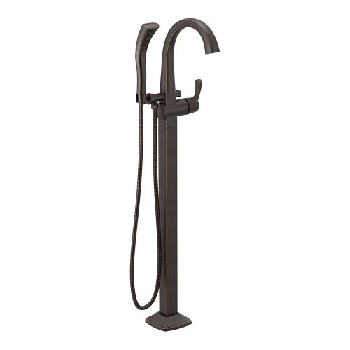 Delta Stryke Freestanding Tub Filler Trim with 1.75 GPM Single-Setting Hand Shower, H2Okinetic, Lever Handle, Venetian Bronze - T4777-RBFL
