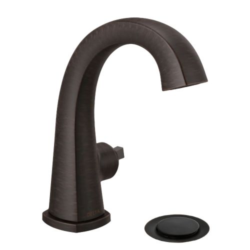 Delta Stryke High-Arc Venetian Bronze Lavatory Faucet with Escutcheon, Metal Pop-Up, 1.2 GPM, Less Handle, DIAMOND Seal - 577-RBMPU-LHP-DST
