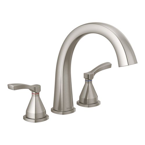 Delta Stryke Two-Handle Roman Tub Faucet Trim, High Arc Spout, Lever Handles, Stainless - T2777-SS
