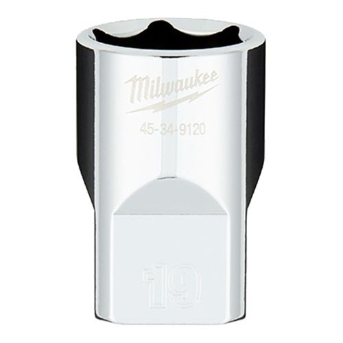 Milwaukee 19mm Metric 6-Point Socket with 1/2" Drive and FOUR FLAT Sides - 45-34-9120 