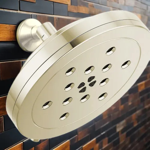 Brizo Atavis 8" Wall-Mount Shower Head, Four-Functions, H2Okinetic, WaterSense, 1.75 GPM, Brilliance Polished Nickel - 87442-PN