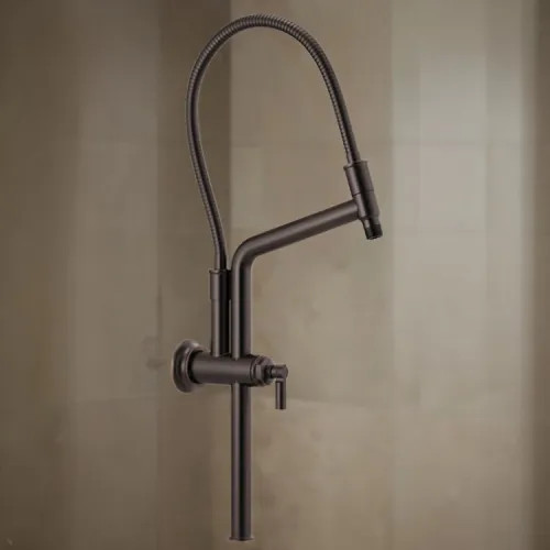 Brizo Essential 10-7/16" Slide Bar Shower Arm And Flange, Venetian Bronze - 81376-RB