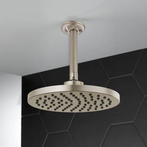 Brizo Essential 10" Raincan Shower Head, Round, Single-Function, WaterSense, 1.75 GPM, Brilliance Luxe Nickel - 81398-NK