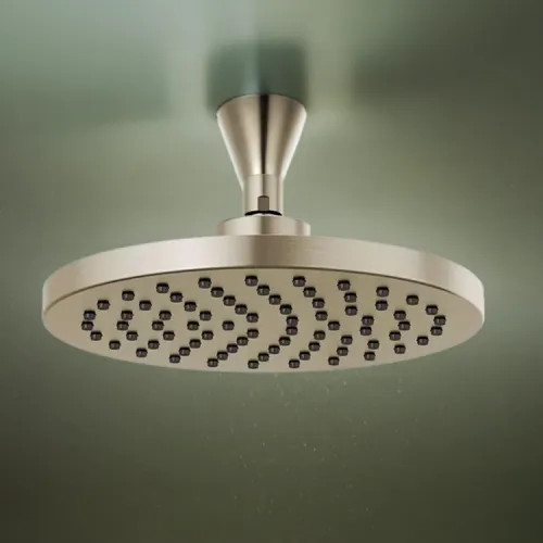 Brizo Essential 10 Raincan Shower Head, Single-Function, Full Spray, 2.5 GPM, Brilliance Luxe Nickel - 81398-NK-2.5