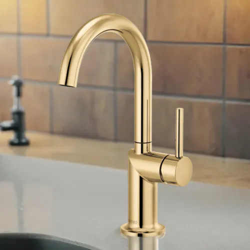 Brizo Odin Single Handle Bar Faucet with 360 Rotating Spout, ADA-Compliant, 1.8 GPM, Brilliance Polished Gold - 61075LF-PGLHP