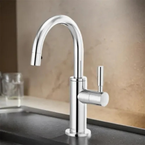 Brizo Single-Handle Cold Water Beverage Faucet with Arc Spout, DIAMOND Seal, Lever Handle, ADA, 1.5 GPM, Polished Chrome - 61320LF-C-PC