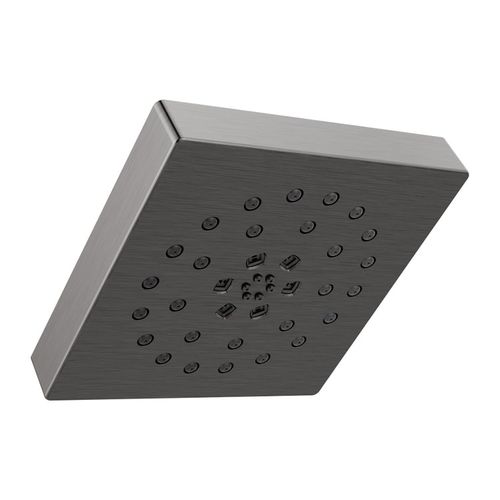Delta 7" 4-Setting Square Shower Head, H2Okinetic, Touch-Clean, WaterSense, 1.75 GPM, Black Stainless - 52484-KS