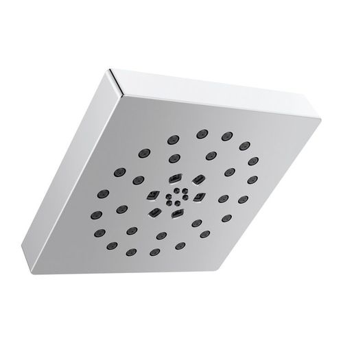 Delta 7" 4-Setting Square Shower Head, H2Okinetic, Touch-Clean, WaterSense, 1.75 GPM, Chrome - 52484