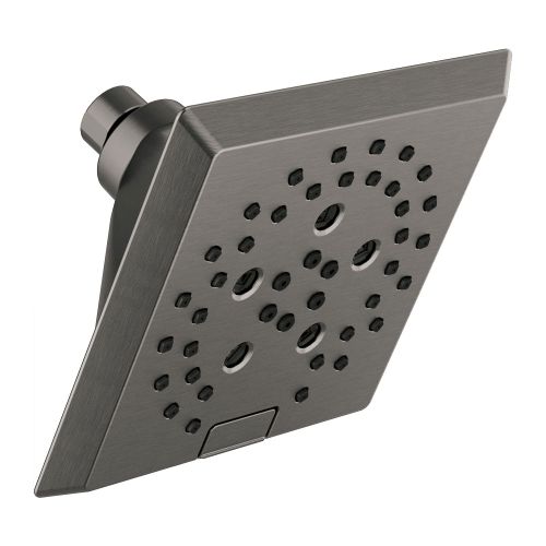 Delta H2Okinetic 5-Setting Angular Modern Raincan Shower Head, 1.75 GPM, Black Stainless - 52664-KS