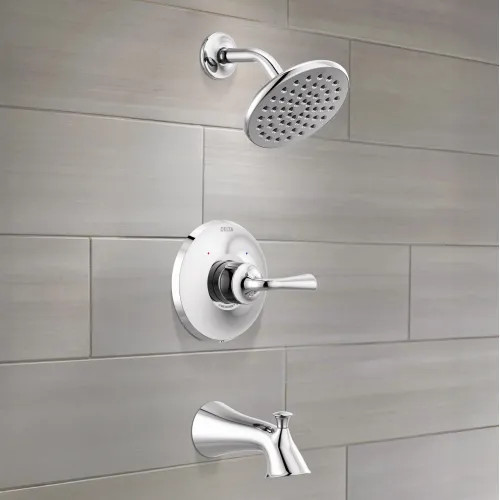 Delta Kayra Monitor 14 Series Tub & Shower Trim, Touch-Clean, Lever Handle, ADA, 1.75 GPM, Chrome - T14433
