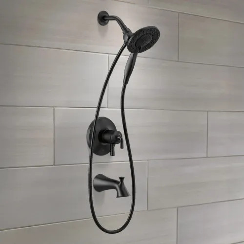 Delta Kayra Monitor 17 Series In2ition Tub & Shower Trim, Lever Handles, H2Okinetic, ADA, 1.75 GPM, Matte Black - T17433-BL-I