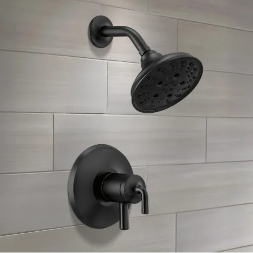 Delta Kayra Monitor 17 Series Shower Faucet with Volume Control, Two Lever Handles, H2Okinetic, ADA, 1.75 GPM, Matte Black - T17233-BL