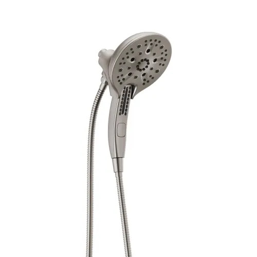 Delta Universal Showering In2ition H2Okinetic Two-In-One  5-Setting Handheld Shower Combo, 2.5 GPM, Stainless Steel - 58620-SS25-PK