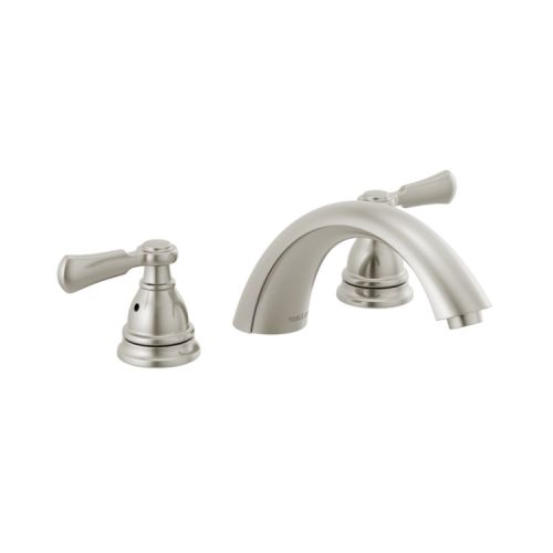 Peerless Elmhurst Roman Tub Faucet Trim, Brushed Nickel, Lever Handles, 8-1/8in Spout Reach, Deck-Mount, Three-Hole Installation - PTT4365-BN