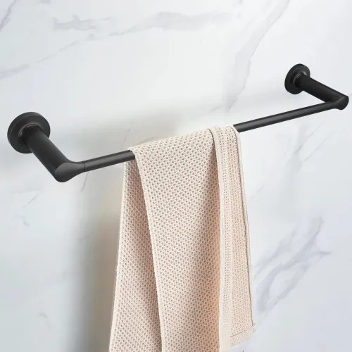 American Standard Studio S 18" Wall Mounted Single Towel Bar, Metal Constructed, Matte Black - 7105018.243