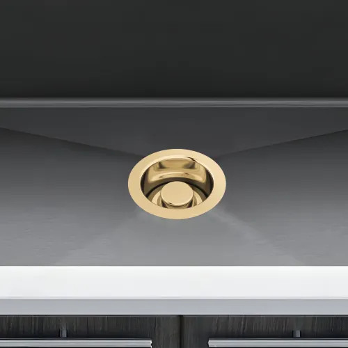 Brizo 4-1/2" Kitchen Sink Disposal Flange with Stopper, Brilliance Polished Gold - 69072-PG