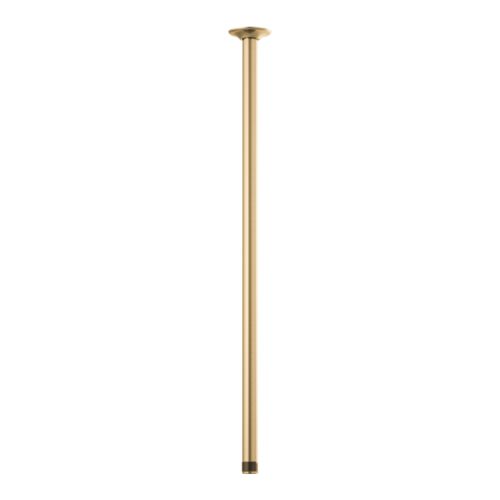 Brizo Essential 24" Ceiling Mount Shower Arm And Round Flange, Brilliance Luxe Gold - 83992-24-GL