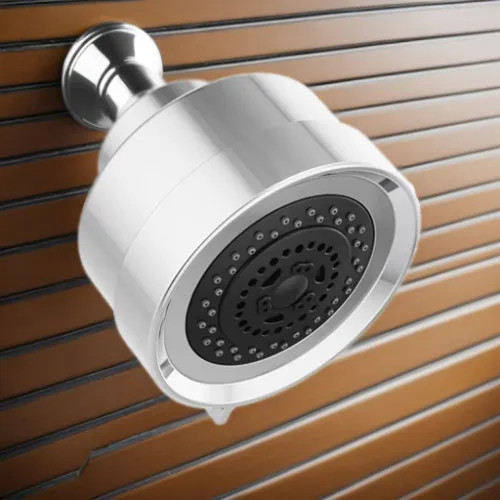 Brizo Essential 4-1/2" Wall-Mount Shower Head, Three Spray Functions, Touch-Clean Nozzles, 2.5 GPM, Polished Chrome - 87092-PC-2.5