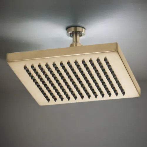 Brizo Essential 8" Raincan Shower Head, Single-Function, 2.5 GPM, Overhead-Mount, Brilliance Luxe Gold - 83341-GL-2.5