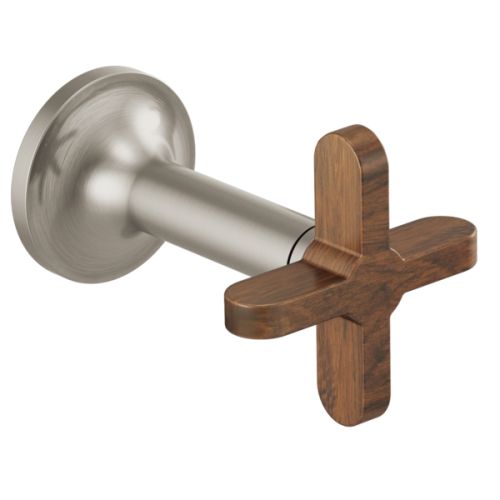 Brizo Wood-Cross Handle Kit for Odin Bath Collection Wall-Mount Lavatory Faucets, Brilliance Brushed Nickel - HX5875-BNWD