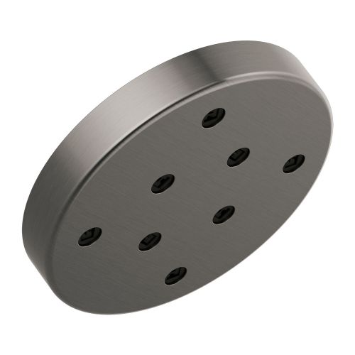 Delta 6in Single-Setting Round Metal Raincan Shower Head withh Metal Ball Connector, WaterSense, Touch-Clean, 1.75 GPM, Black Stainless - 52175-KS